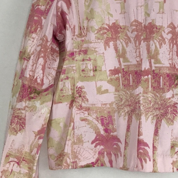 Caribbean Joe Women's Blazer Jacket Pink Palm XL - Picture 6 of 8